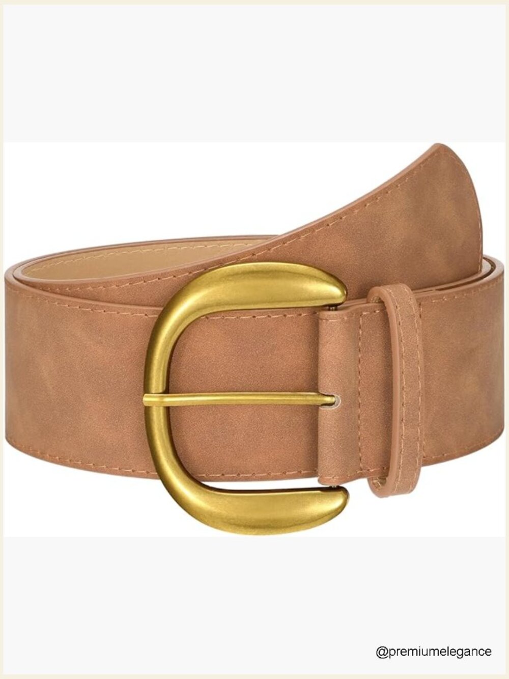 Wide Suede Leather Belt Chunky Buckle Waist Belt for Women